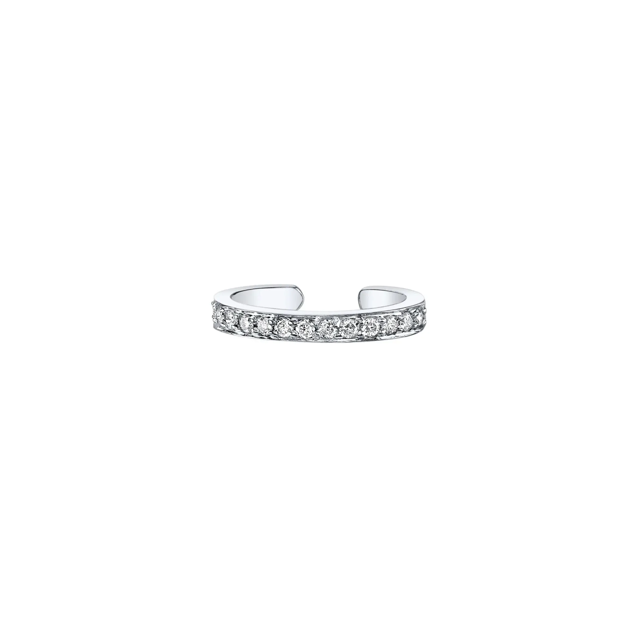Yellow Gold Single Row Diamond Ear Cuff